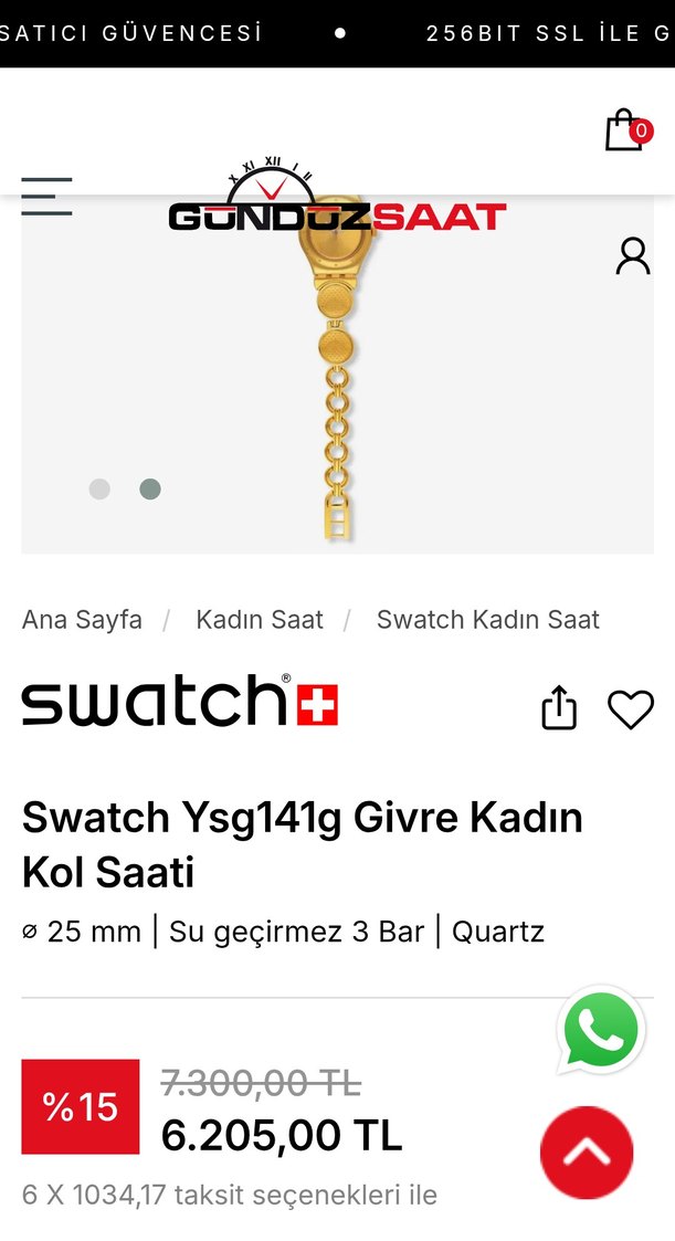 Yeni Sıfır Swatch orjinal Ysg141g model no kadın saati sıfırdır - Görsel 5