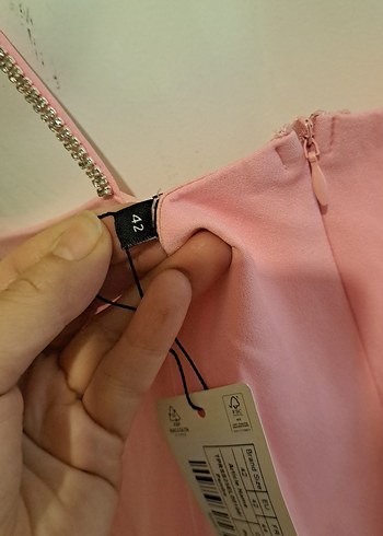 Pembe Mini Kolsuz Rahat Kesim Elbise - Görsel 5