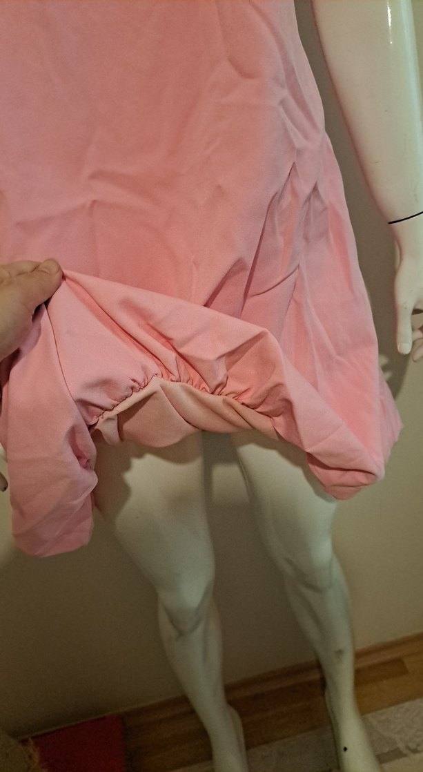 Pembe Mini Kolsuz Rahat Kesim Elbise - Görsel 3