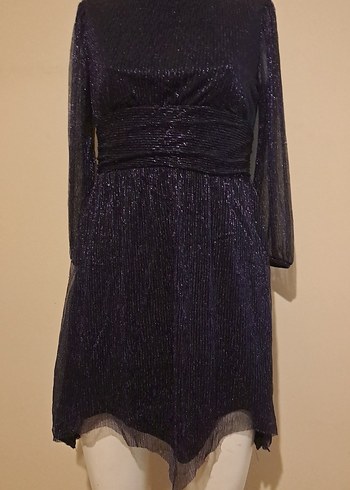 Siyah Kısa Mini Kuşaklı V Yaka Elbise - Görsel 4