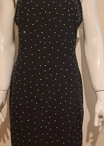 Boncuk İşlemeli Siyah Uzun Abiye Elbise - Görsel 2