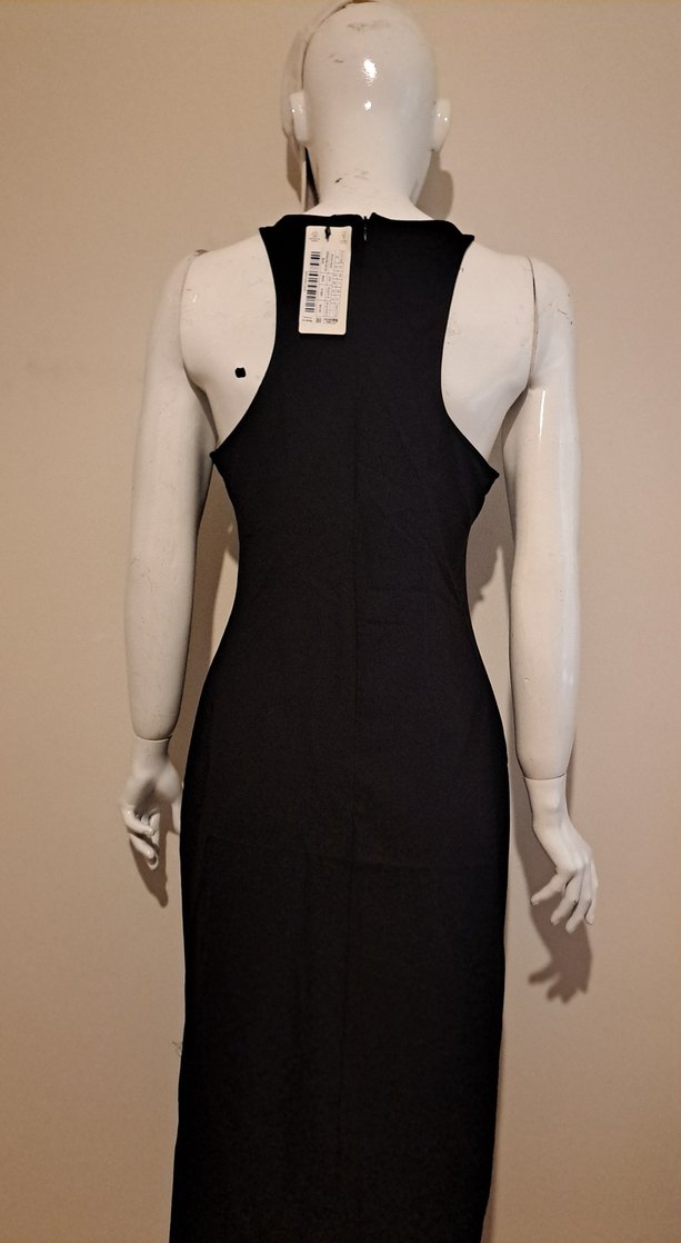 Boncuk İşlemeli Siyah Uzun Abiye Elbise - Görsel 3