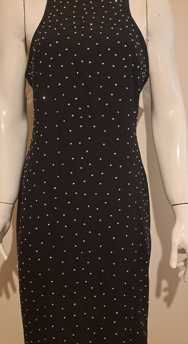 Boncuk İşlemeli Siyah Uzun Abiye Elbise - Görsel 2