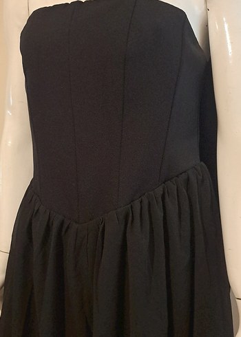 Askılı Siyah Midi Gotik Elbise - Görsel 3