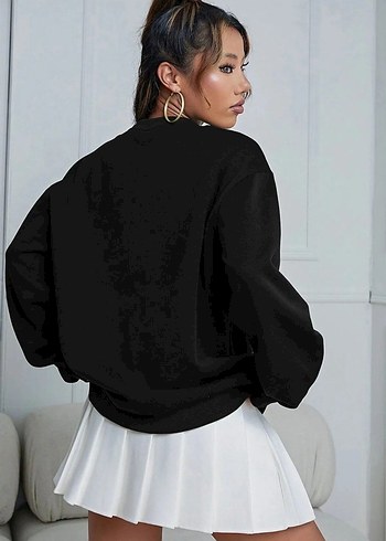 Diğer Siyah Oversize Kadın Sweatshirt