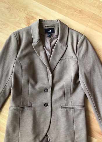 44 Beden Düğmeli Bej Kadın Blazer Ceket