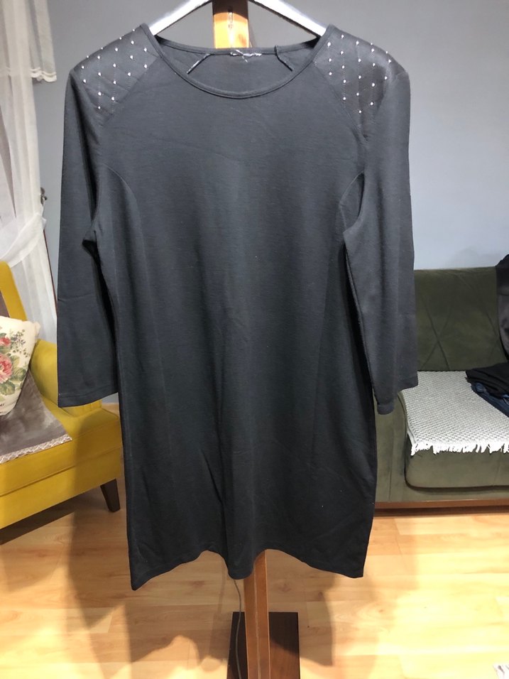 Siyah Uzun Kollu Elbisesi - Görsel 3