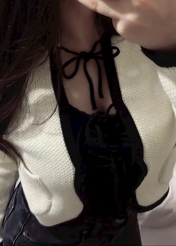 Beyaz Örgü Kadın Hırka - Görsel 2