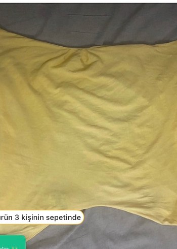 Sarı Mini Straplez Kadın Bluz - Görsel 4