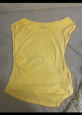 Sarı Mini Straplez Kadın Bluz - Görsel 3