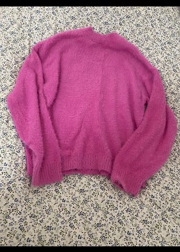 Pembe Bohem Örgü Kadın Kazak - Görsel 2