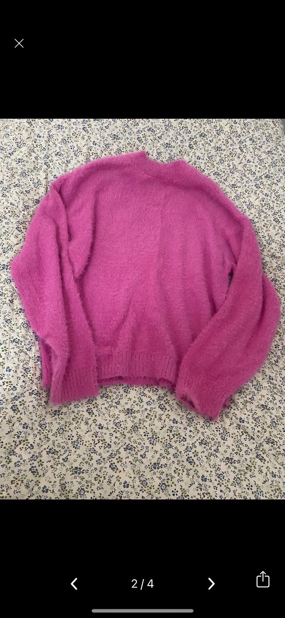 Pembe Bohem Örgü Kadın Kazak - Görsel 2