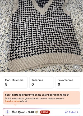Kadın V Yaka Desenli Triko Süveter - Görsel 2