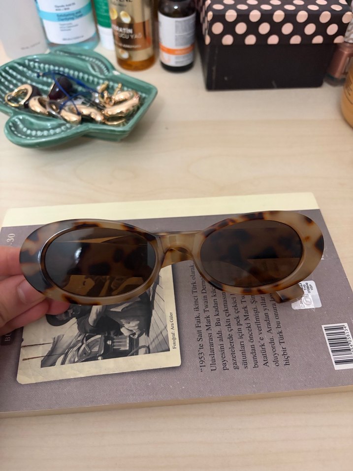 Kahverengi Transparan Retro Kadın Gözlüğü - Görsel 4