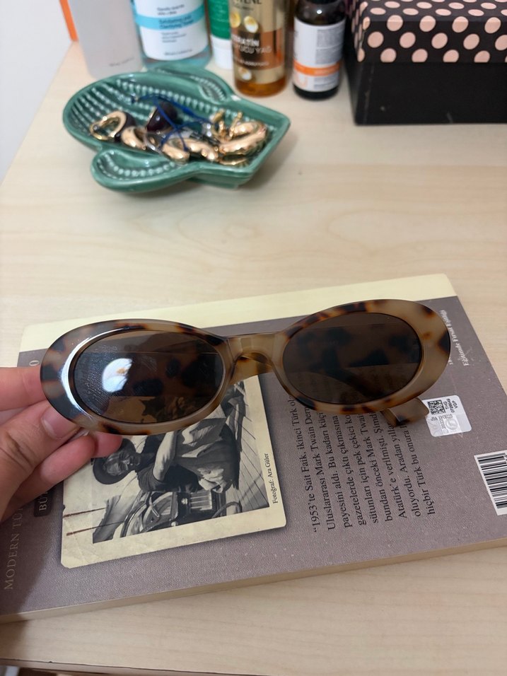 Kahverengi Transparan Retro Kadın Gözlüğü - Görsel 3