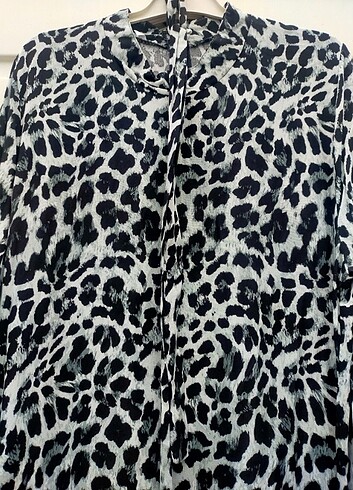 52 Beden Leopar desen elbise