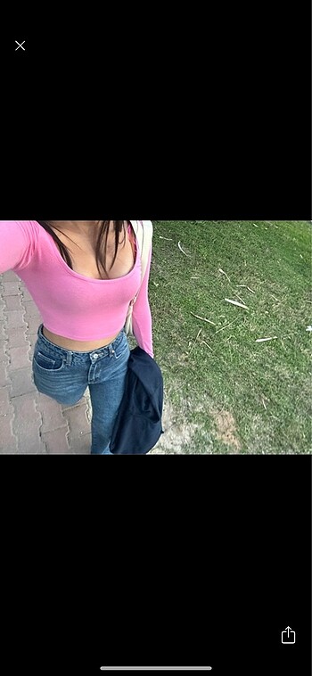 Bershka pembe crop