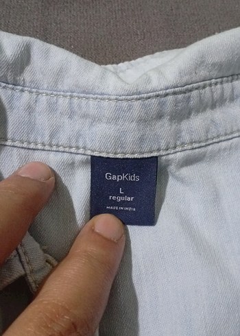 kız Çocuk Gri Denim uzun Kollu Gömlek - Görsel 2
