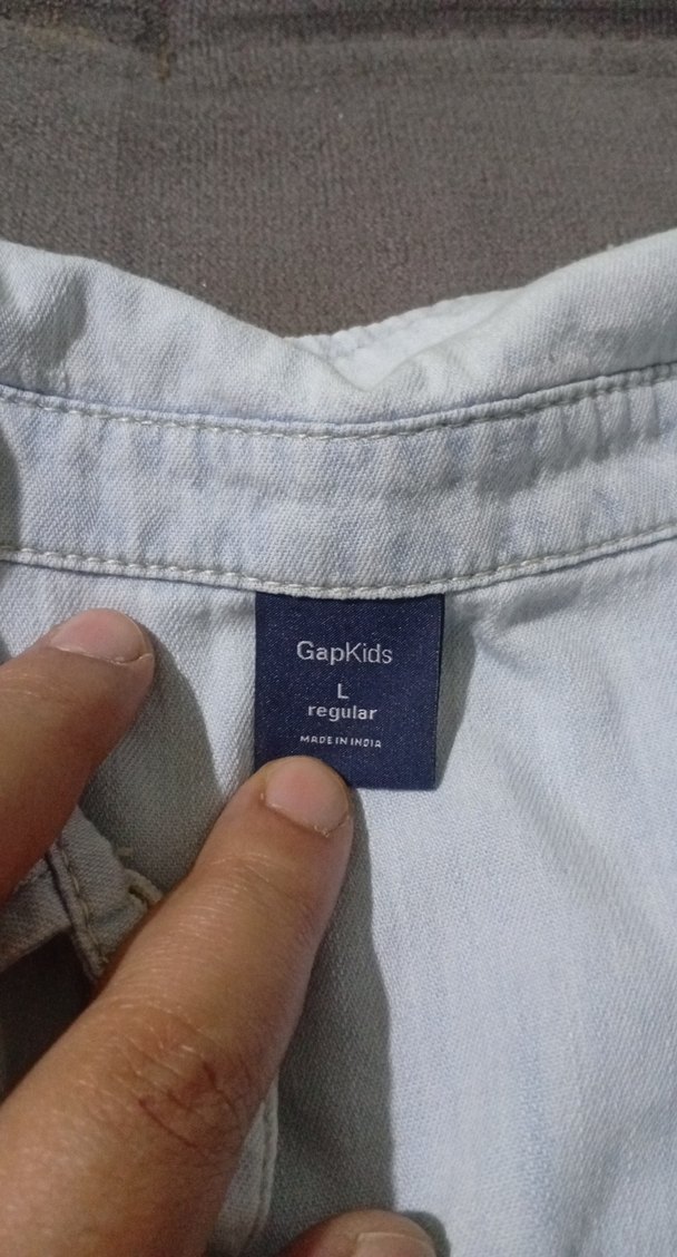 kız Çocuk Gri Denim uzun Kollu Gömlek - Görsel 2