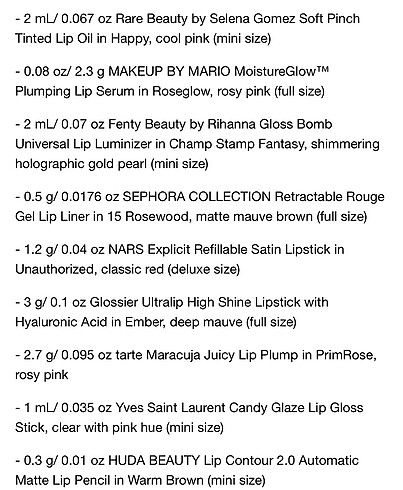 Beden Sephora favorites set