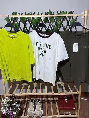 3 adet zara man tshirt XL beden