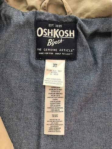 24-36 Ay Beden camel Renk OSHKOSH ÇOCUK CEKET