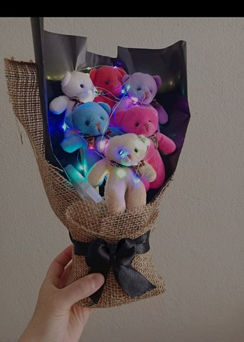 Renkli Mini Ayıcık Buketi