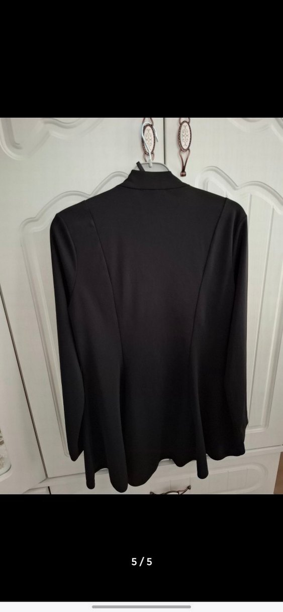 Siyah Drapeli Midi Hamile Ceketi - Görsel 5