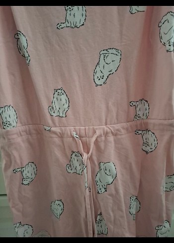 Pembe Desenli Kadın Tulum Pijama - Görsel 5