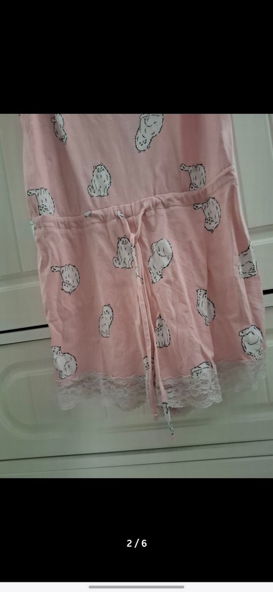 Pembe Desenli Kadın Tulum Pijama - Görsel 4