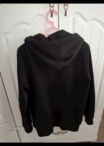 Siyah Kapüşonlu Fermuarlı Erkek Sweatshirt - Görsel 3