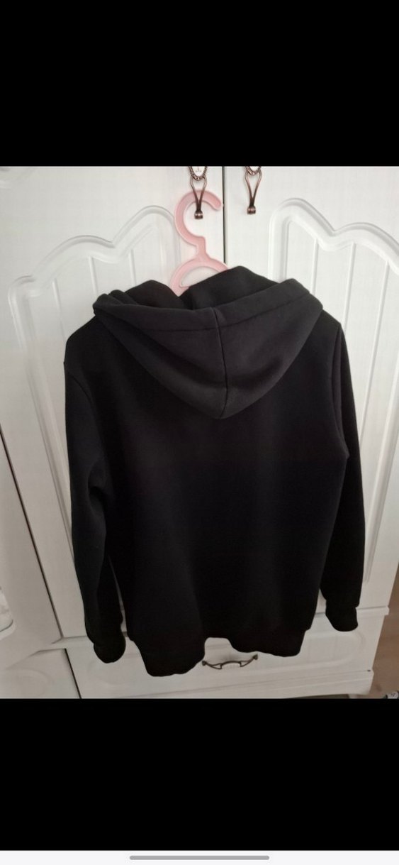 Siyah Kapüşonlu Fermuarlı Erkek Sweatshirt - Görsel 3