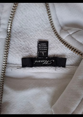 Yarım Fermuarlı Gri-Beyaz Kadın Sweatshirt - Görsel 4