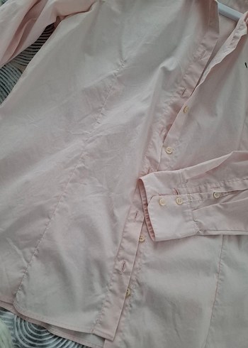 Lacoste Pembe Keten Düğmeli Kadın Gömlek - Görsel 3