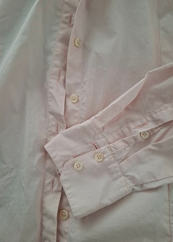 Lacoste Pembe Keten Düğmeli Kadın Gömlek - Görsel 4