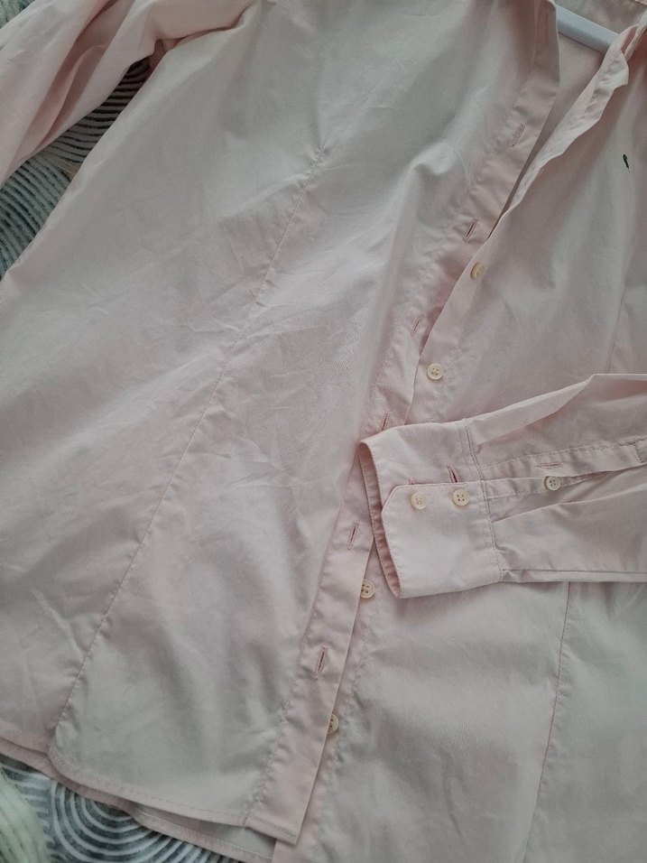 Lacoste Pembe Keten Düğmeli Kadın Gömlek - Görsel 3