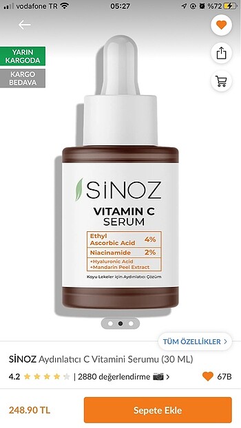 Sinoz C vitamini serum