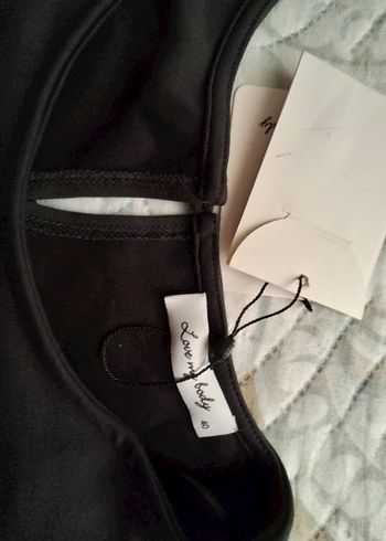 Siyah Kadın Salaş Crop Top - Görsel 2