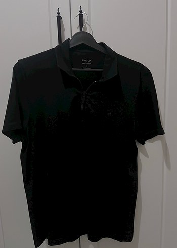 Erkek Siyah Slim Fit Polo Tişört