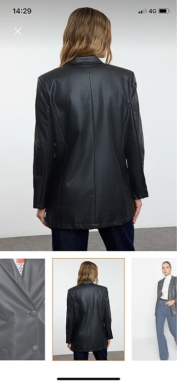 xs Beden Suni deri blazer ceket