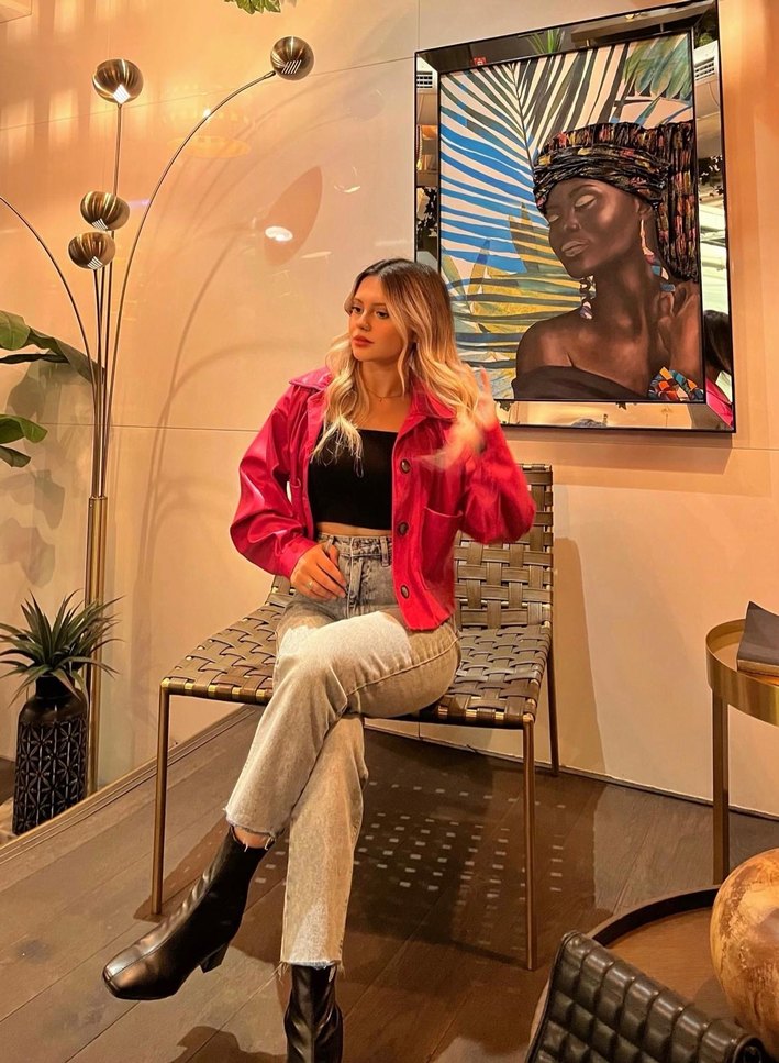 Deri Midi Ceket - Görsel 4