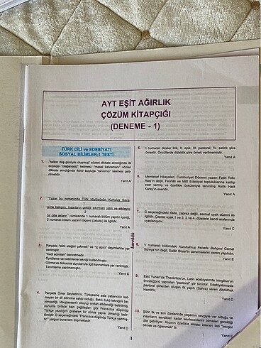  Beden 3D Yayınları AYT 5?li Deneme