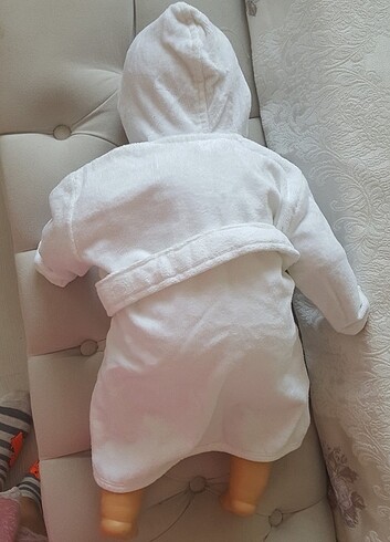  Beden beyaz Renk bebek bornoz bebek banyo havlusu 