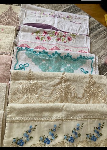 Nakışlı Bohem Stil Pastel Renkli Havlular
