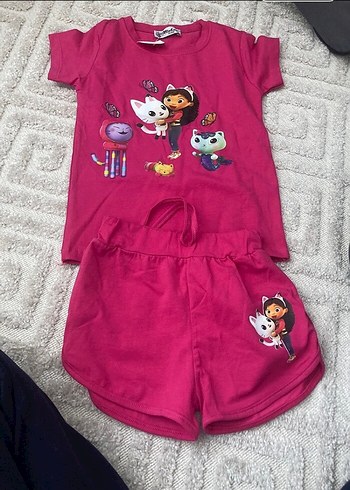 Kız Bebek Kısa Kollu Baskılı Pijama Takımı