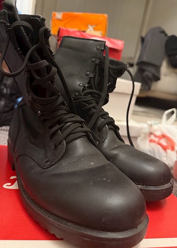 Siyah Erkek Bağcıklı Deri Botlar 41 - Görsel 2