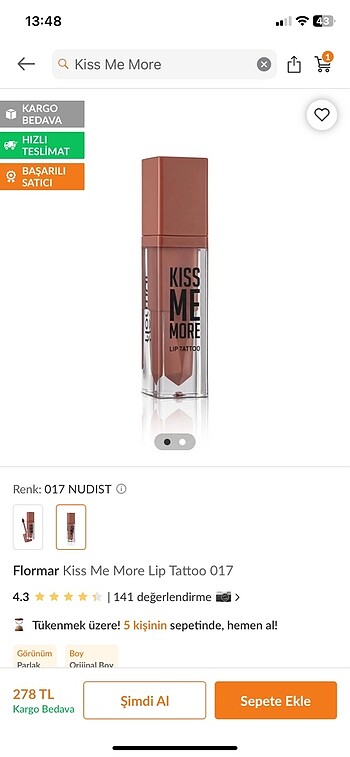  Beden Flormar Kiss Me More Lip Tattoo 0017