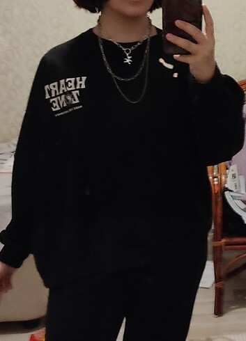 Oversize baskılı sweatshirt 