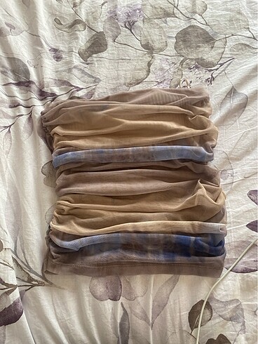 zara straplez tül crop