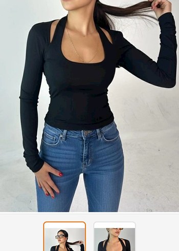 omuz detaylı bluz - Görsel 2